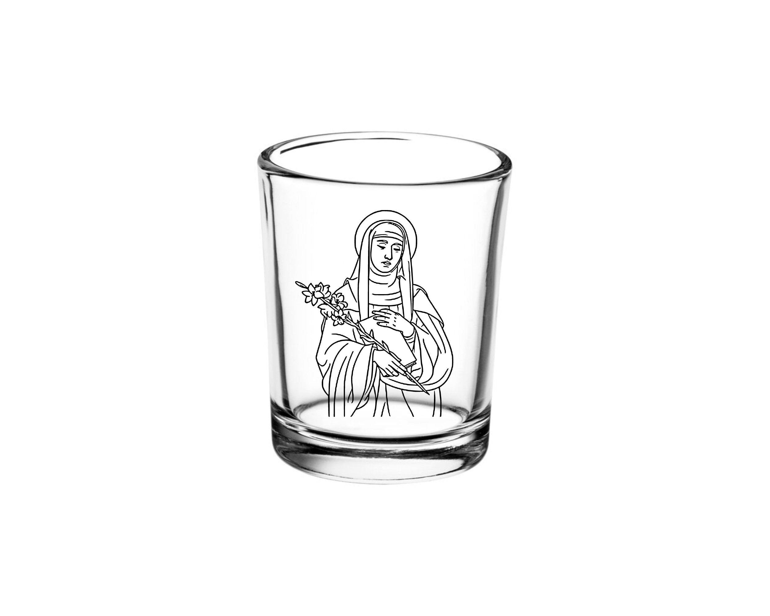 St. Catherine of Siena Glass Votive Holder