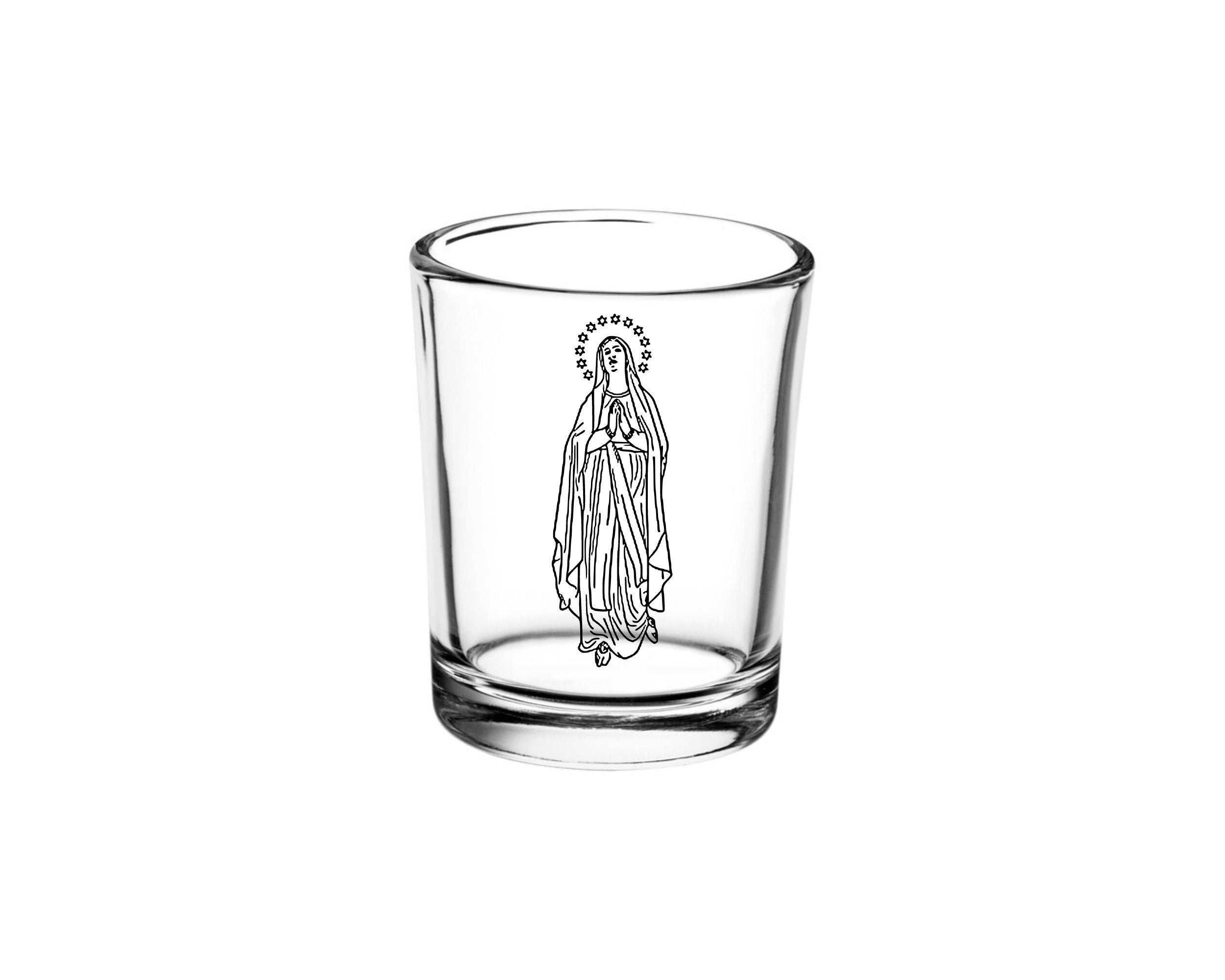 Our Lady of Lourdes - Glass Votive Holder