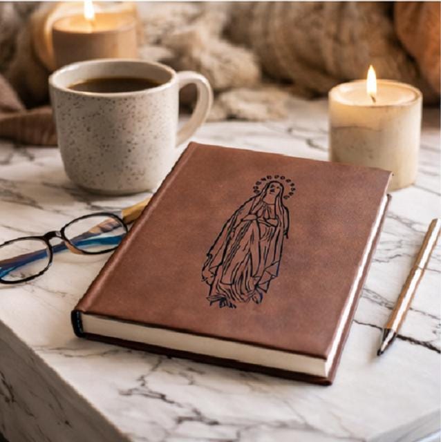 Our Lady of Lourdes Leatherette Hardcover Journal (112 Page, 7" x9.75")