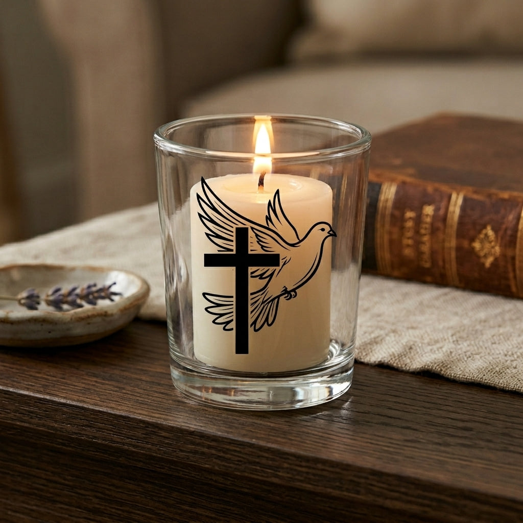 Holy Spirit Dove Cross Votive