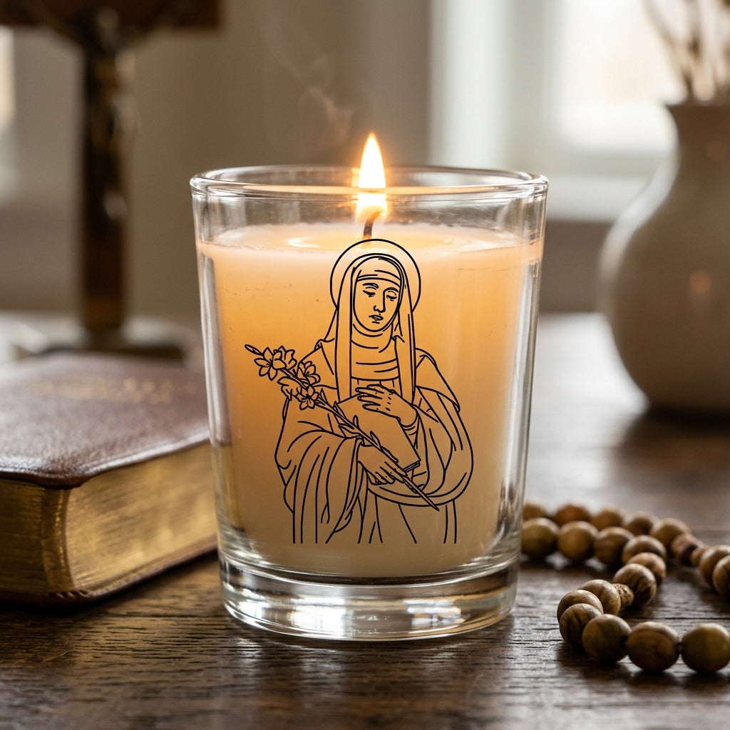 St. Catherine of Siena Glass Votive Holder
