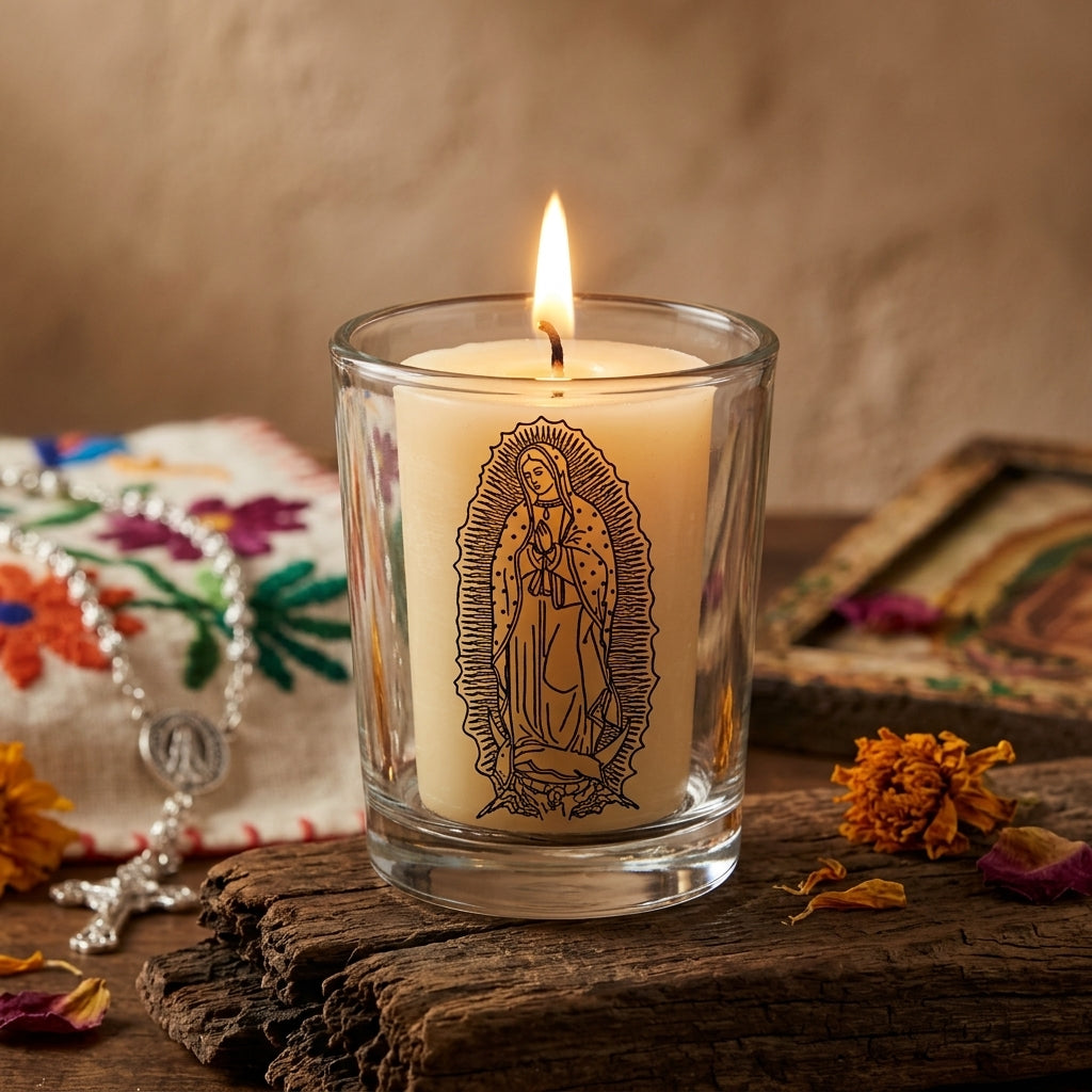 Our Lady of Guadalupe - Glass Votive Holder
