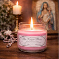 Blessed Virgin Mary Rose Candle – 8 oz Soy Mason Jar (40+ Hour Burn)