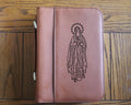 Our Lady of Lourdes Bible Cover – Large Engraved Leatherette (7.5” x 10.75”)